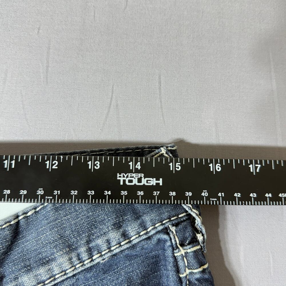 True Religion Section Skinny Distressed Jeans 31x31 Contrast Stitch Patches - Picture 6 of 8